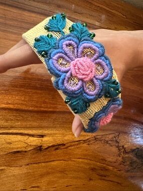1-2 years old baby Floral  hand Embroidered Tiara